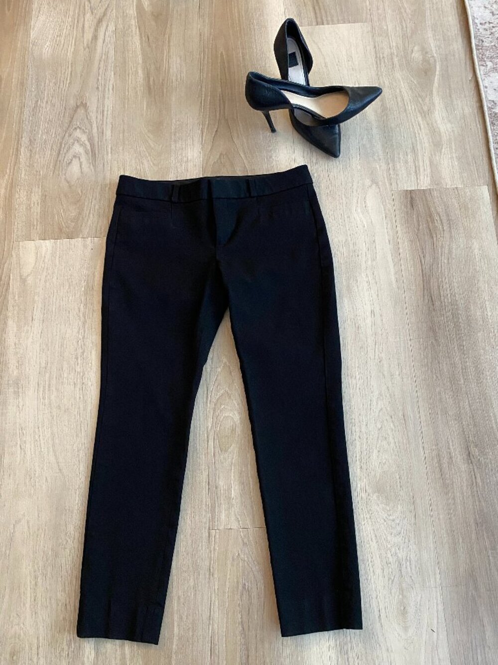 Banana Republic Sloan Pants 2P Petite Black Slim Ankle Low Rise Career Workwear - Picture 5 of 9